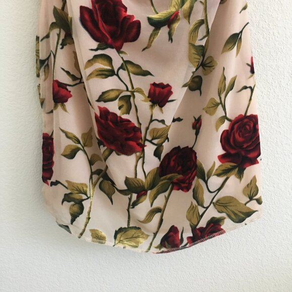 Nasty Gal Size 8 Rose Floral Devore Cowl Slip Mini Dress Party/Cocktail - Picture 4 of 15